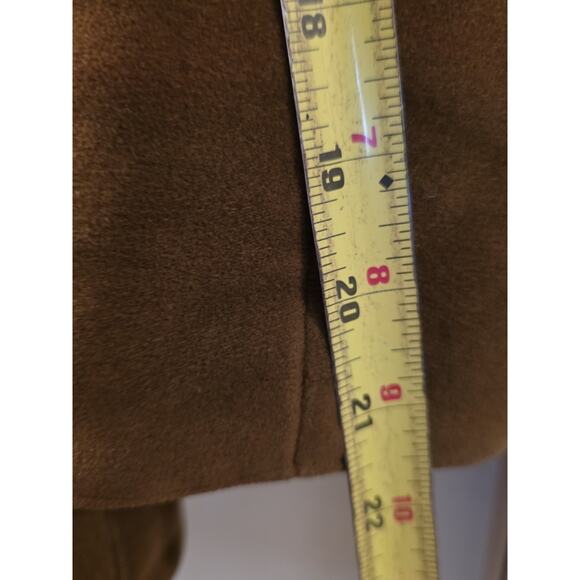 Vtg 70s Montoro Suede Faux Sherling Hooded Jacket Brown Betty Rose M Retro - Picture 4 of 11